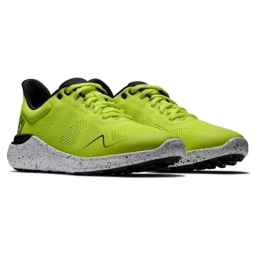 Footjoy FJ Flex Spikeless Golf Shoes Mens 9.5 Wide Citrus Glow Yellow 56145 NEW
